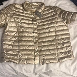 Women’s Gold Puffer short sleeved Jacket